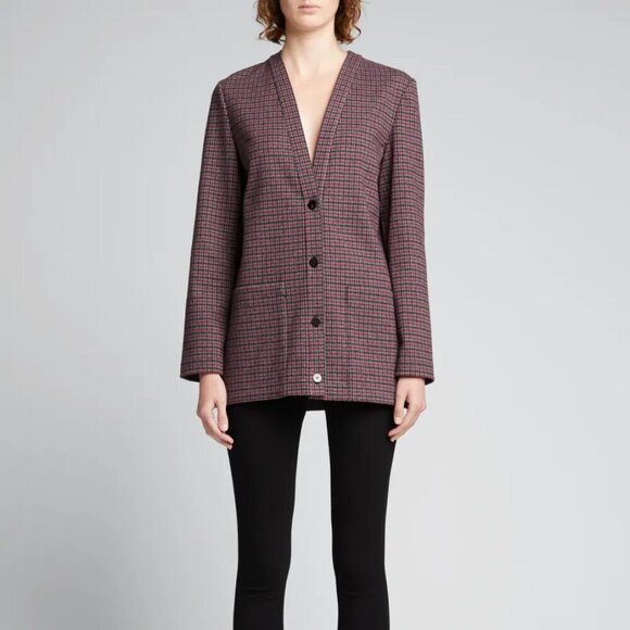 Theory Collins Houndstooth Knit Slit Cardigan - Picture 1 of 8